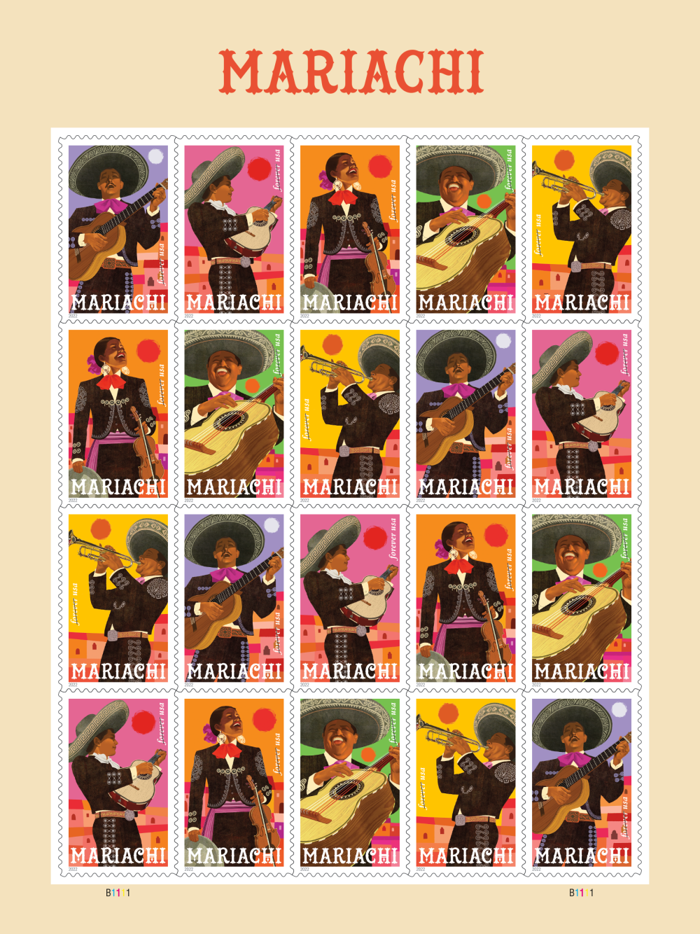 2022 Mariachi Stamps - Forever Stamps