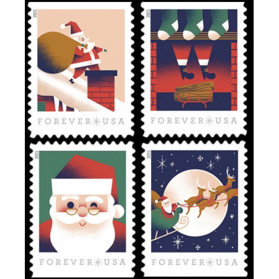 2021 A Visit from St Nick Christmas stamps - Forever Stamps