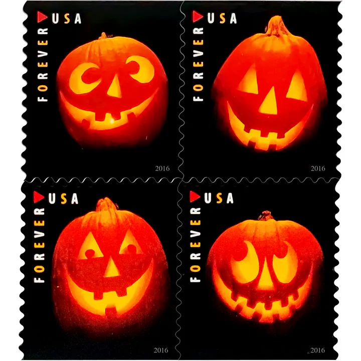 2016 Jack-o’-Lanterns Stamps - Forever Stamps