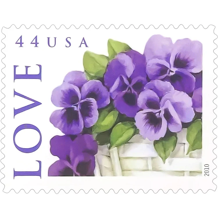 2010 Pansies in a Basket Love Stamps - Forever Stamps
