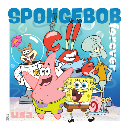 2025 SpongeBob Squarepants Stamps 80 pcs - Forever Stamps