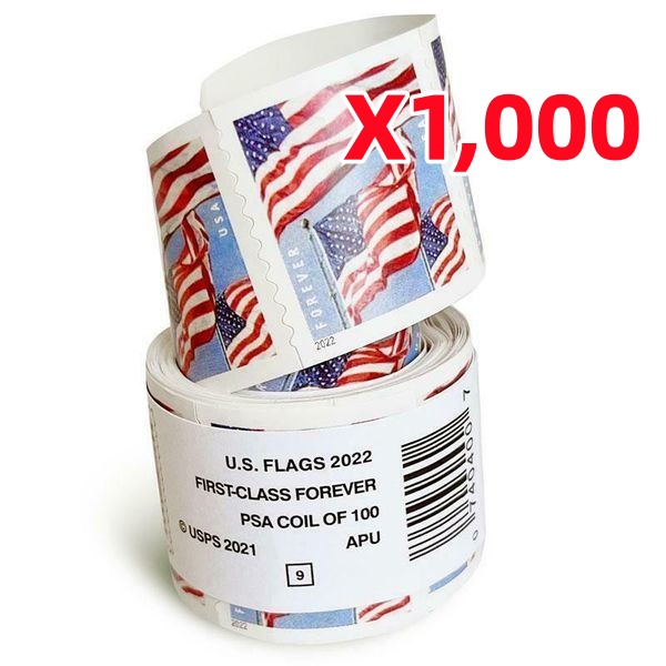 2022 U.S. Flag Stamps 1,000 Rolls BIG SALE! - Forever Stamps